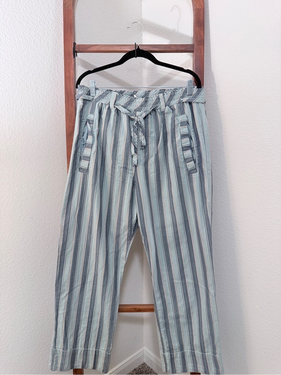 Free People Pants - Free People Marielle Stripe Cotton Drawstring Straight Leg Pants